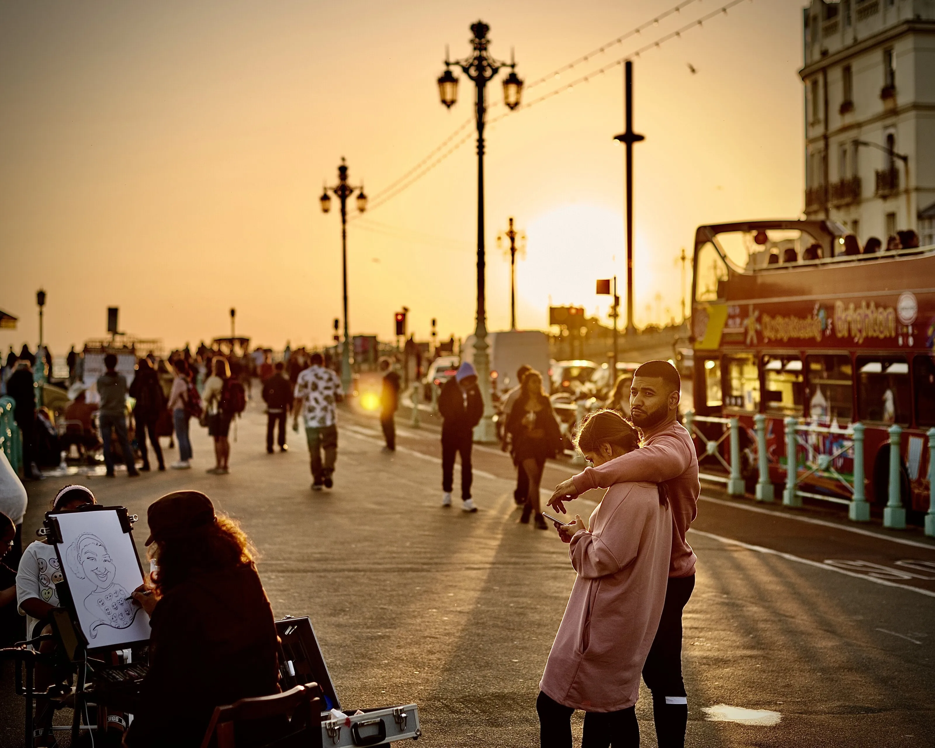 Golden hour on the Brighton seafront
